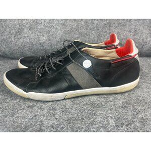 Plae Mulberry Casual Sneakers Men's 14 Black Red Full Grain Leather 552010 001